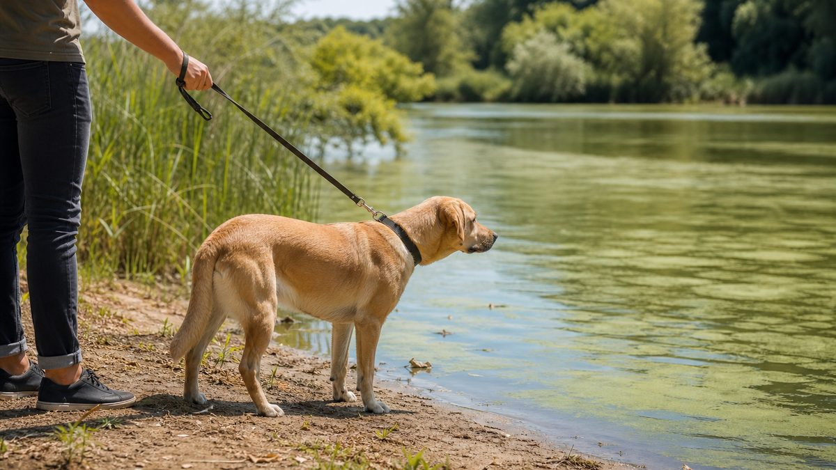 Cyanobactérie chez le chien : symptômes, dangers et que faire après une baignade